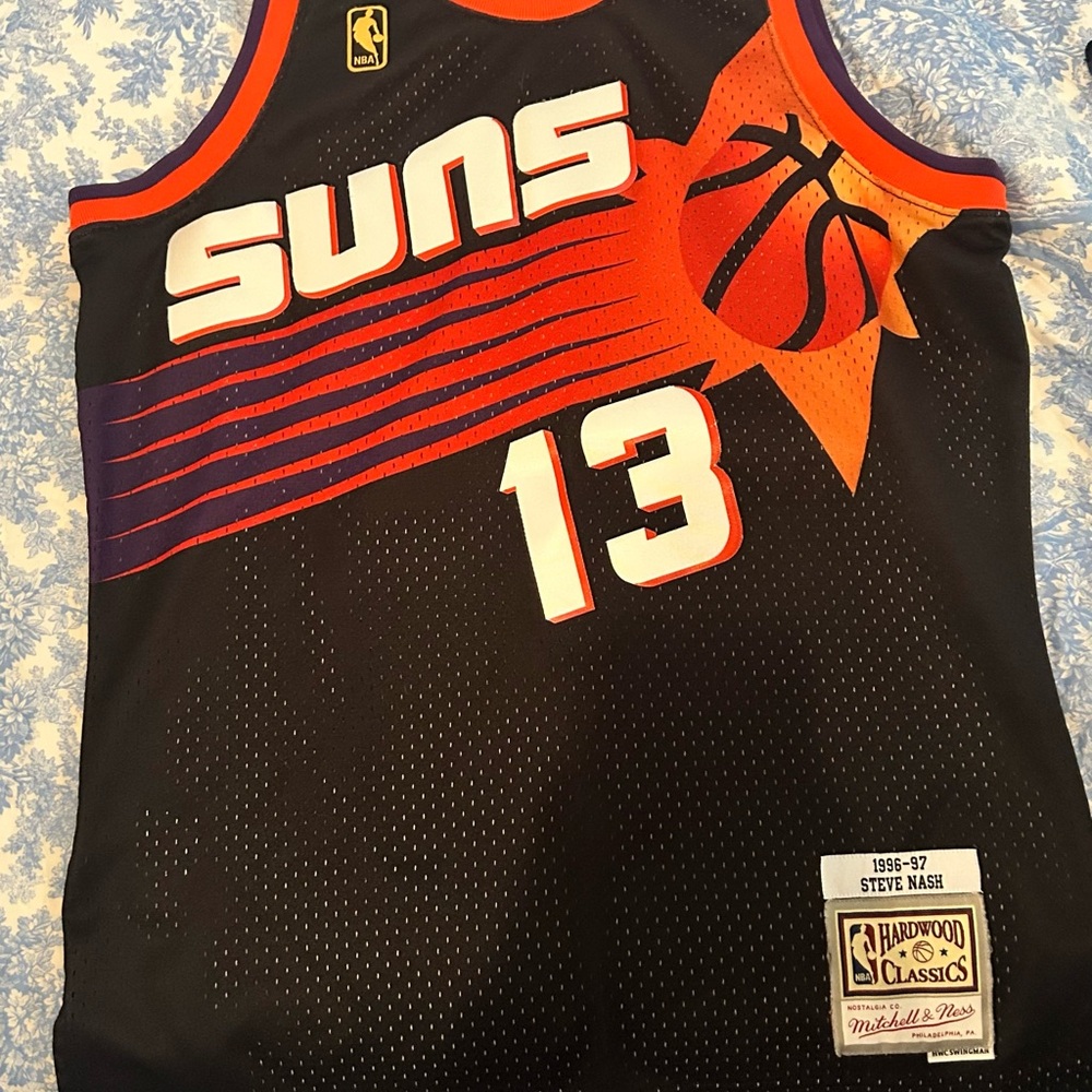 Mitchell & Ness Black and Orange Basketball Jersey